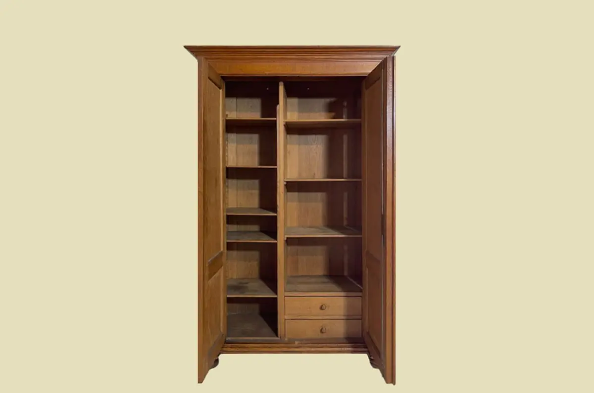 1880er Kleiderschrank ANTIK Gründerzeit VINTAGE Eiche Säulen Schrank von 1880 4
