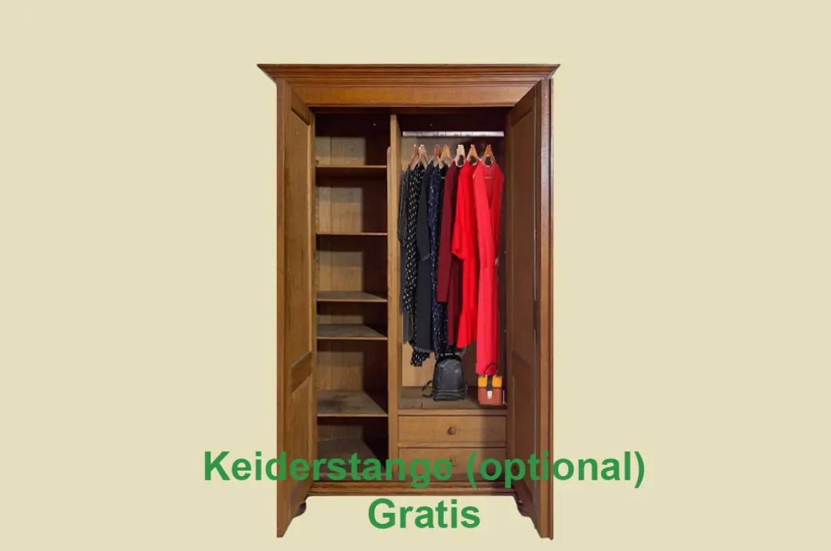 1880er Kleiderschrank ANTIK Gründerzeit VINTAGE Eiche Säulen Schrank von 1880 5