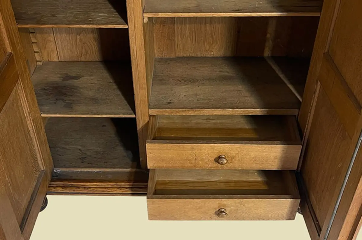 1880er Kleiderschrank ANTIK Gründerzeit VINTAGE Eiche Säulen Schrank von 1880 6