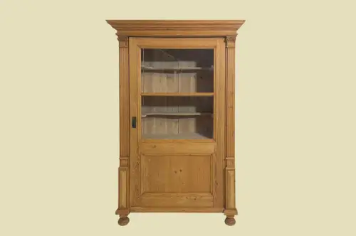 1880er Vitrine ANTIK Gründerzeit VINTAGE Weichholz Bücherschrank Schrank von1880