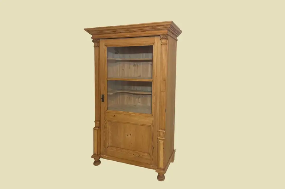 1880er Vitrine ANTIK Gründerzeit VINTAGE Weichholz Bücherschrank Schrank von1880 1