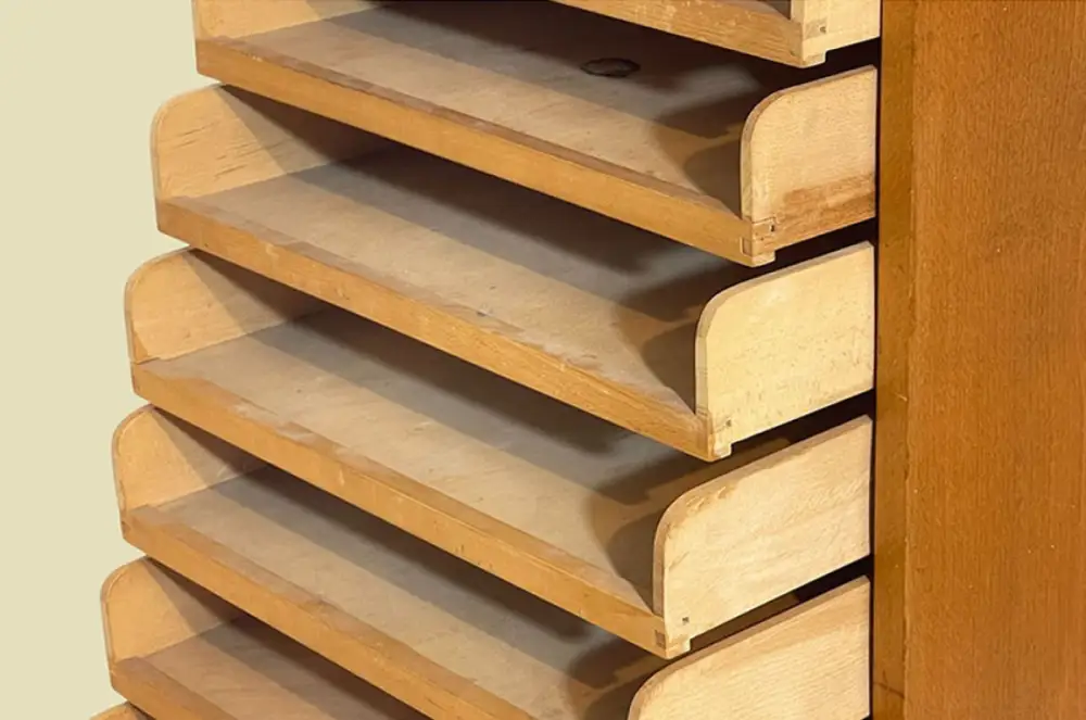 1960er Jahre Rolladenschrank ANTIK Vintage Teakholz Noten Akten Schrank Kommode 10