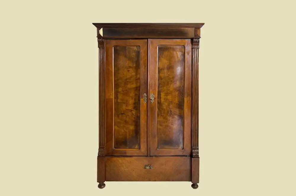 1880er Kleiderschrank ANTIK Gründerzeit Nußbaum VINTAGE Schrank von 1880 0