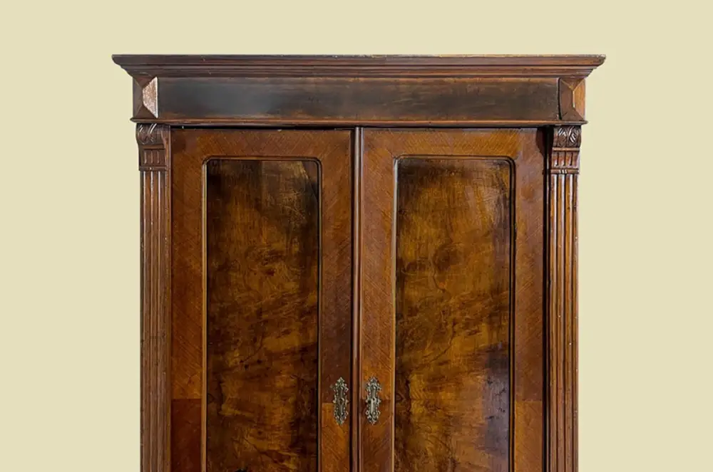 1880er Kleiderschrank ANTIK Gründerzeit Nußbaum VINTAGE Schrank von 1880 11