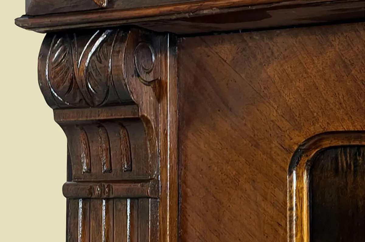 1880er Kleiderschrank ANTIK Gründerzeit Nußbaum VINTAGE Schrank von 1880 8