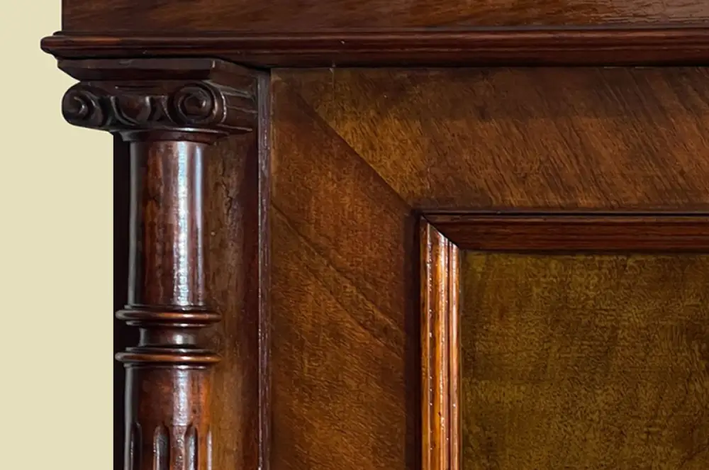 1880er Kleiderschrank ANTIK Gründerzeit VINTAGE Nußbaum Säulen Schrank von 1880 10