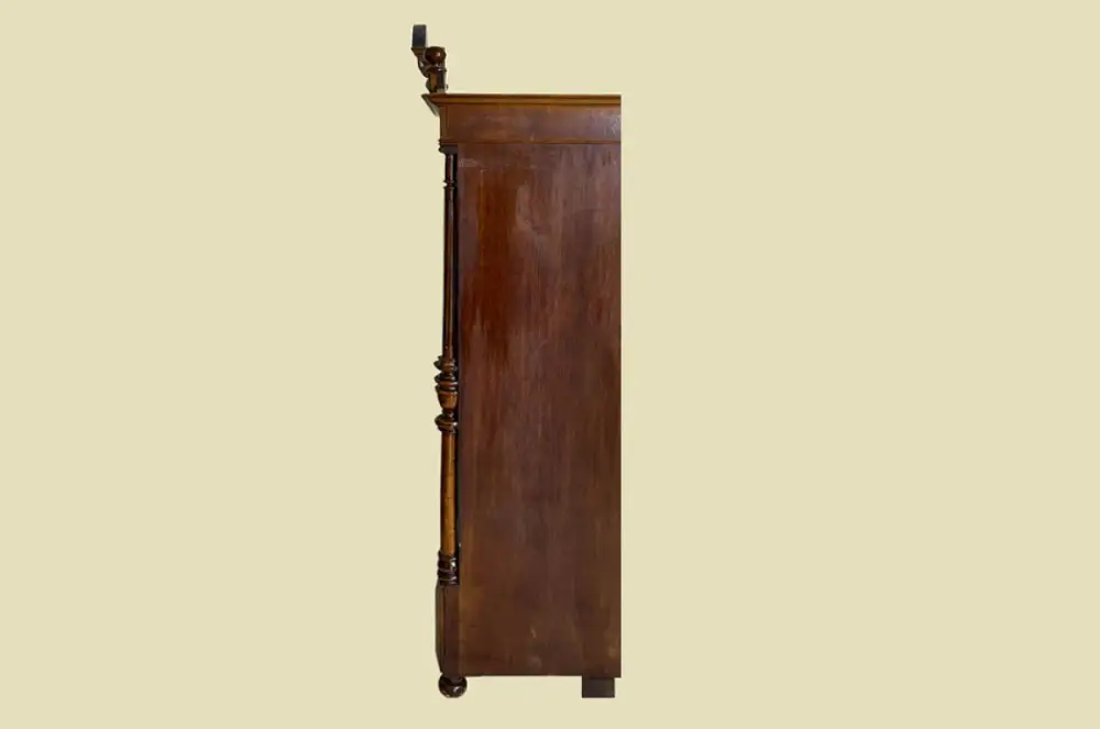1880er Kleiderschrank ANTIK Gründerzeit VINTAGE Nußbaum Säulen Schrank von 1880 17