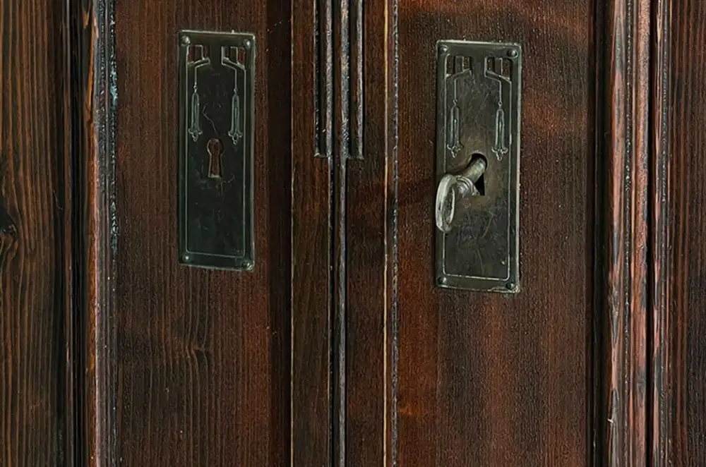Großer 1920er Kleiderschrank ANTIK Jugendstil VINTAGE Steck Schrank von 1920 13