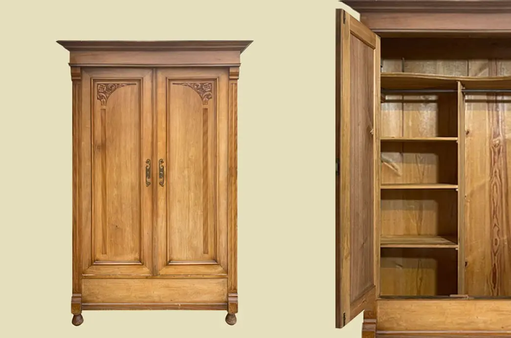 1920er Kleiderschrank ANTIK Jugendstil VINTAGE Lebensbaum Schrank von 1920