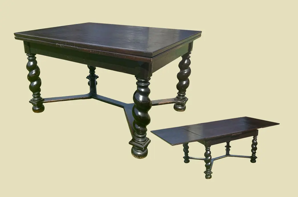 Großer Tisch ANTIK Gründerzeit VINTAGE Danziger Barock Kulissentisch Esstisch