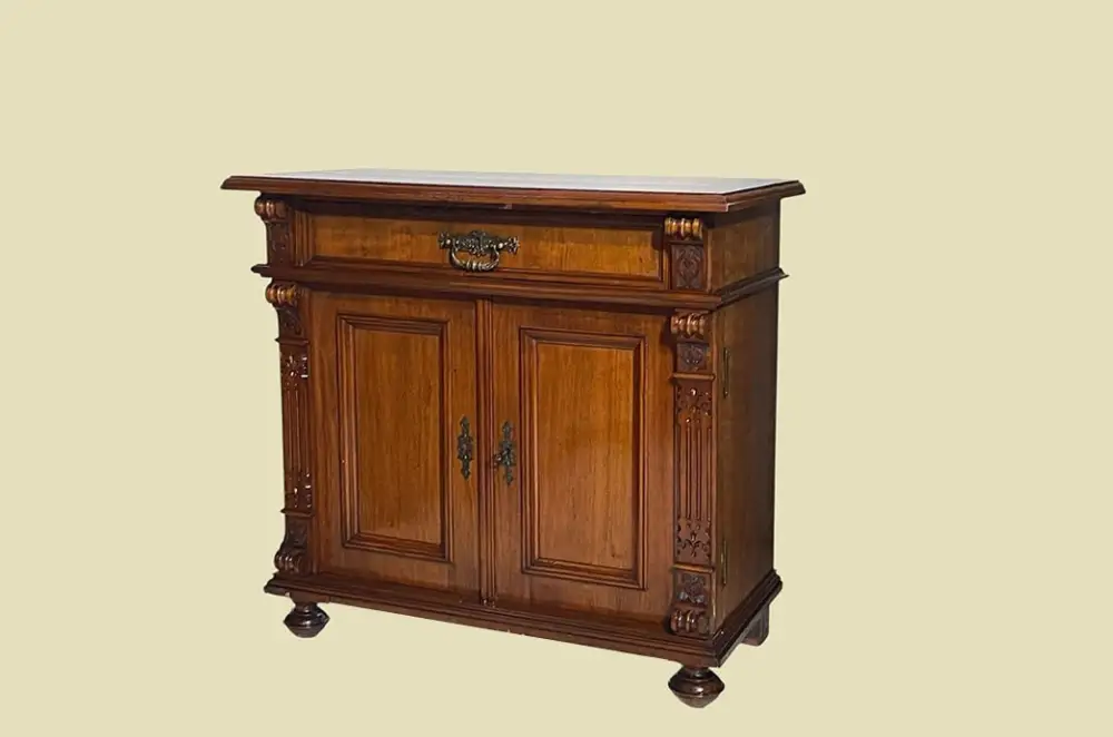 1880er Kommode ANTIK Gründerzeit VINTAGE Nußbaum Halbschrank Schrank von 1880 1