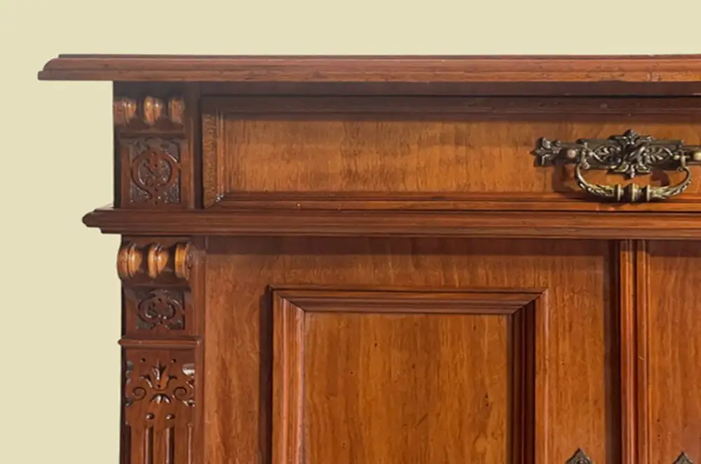 1880er Kommode ANTIK Gründerzeit VINTAGE Nußbaum Halbschrank Schrank von 1880 10