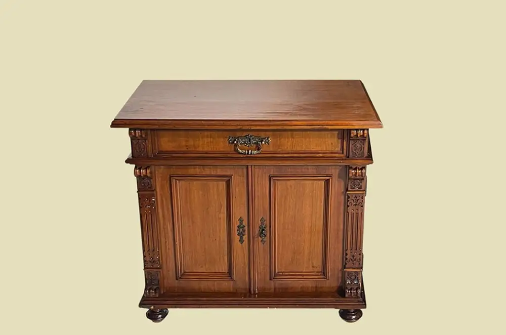 1880er Kommode ANTIK Gründerzeit VINTAGE Nußbaum Halbschrank Schrank von 1880 2