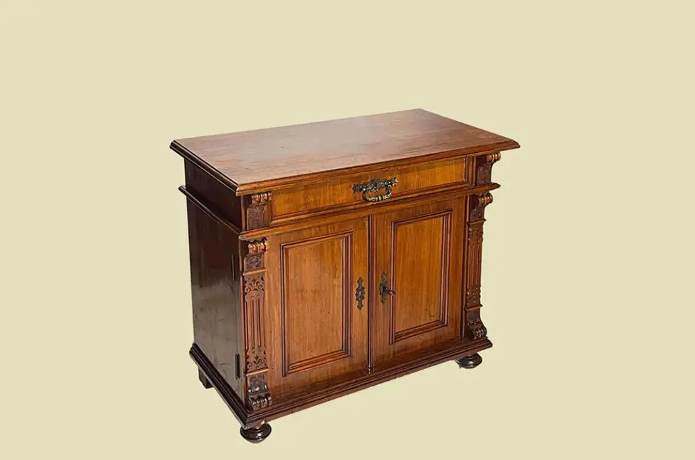 1880er Kommode ANTIK Gründerzeit VINTAGE Nußbaum Halbschrank Schrank von 1880 3