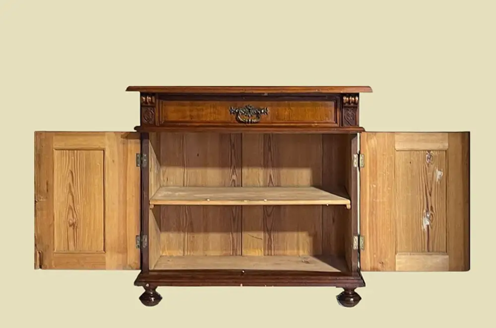 1880er Kommode ANTIK Gründerzeit VINTAGE Nußbaum Halbschrank Schrank von 1880 4