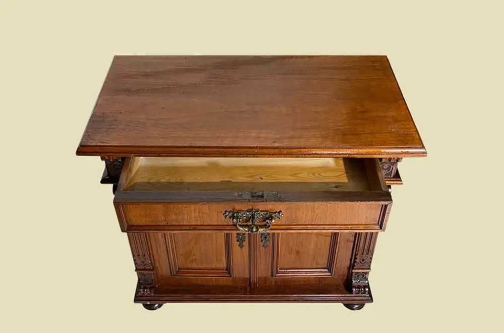 1880er Kommode ANTIK Gründerzeit VINTAGE Nußbaum Halbschrank Schrank von 1880 6