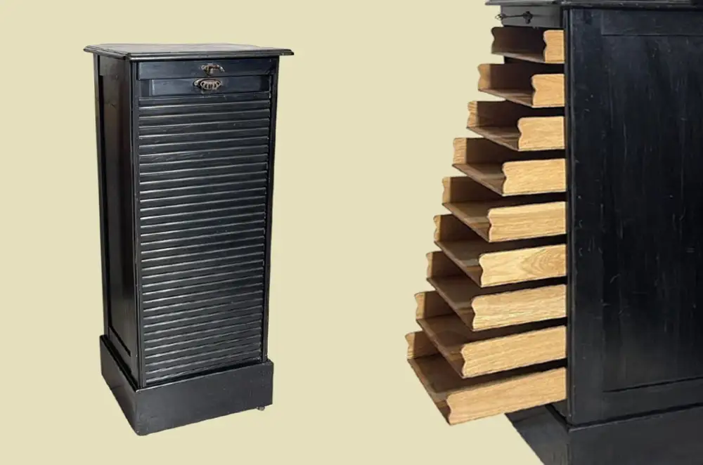 1920er Rolladenschrank ANTIK Jugendstil VINTAGE Art Deco Notenschrank von 1920 0