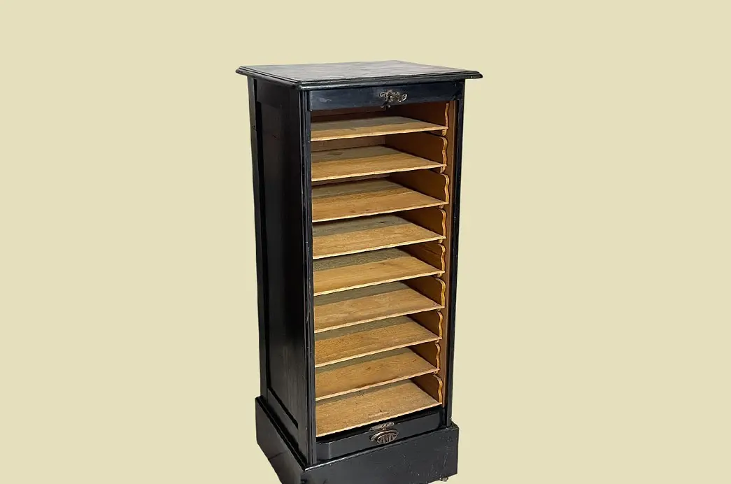 1920er Rolladenschrank ANTIK Jugendstil VINTAGE Art Deco Notenschrank von 1920 6