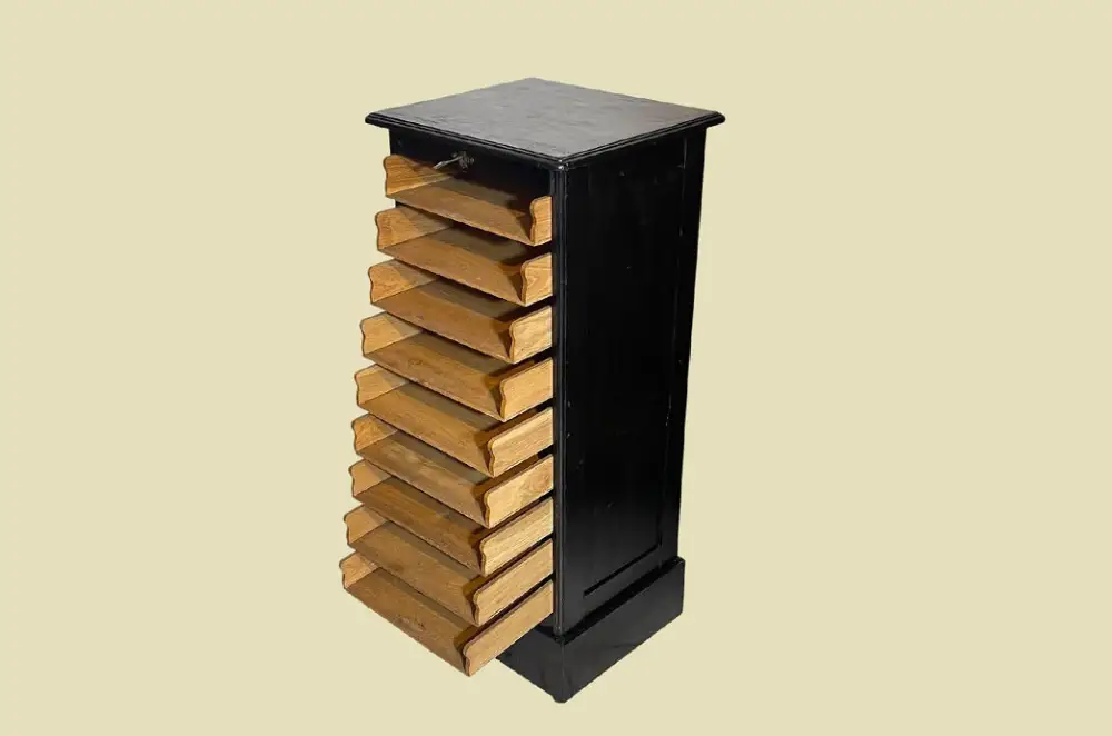 1920er Rolladenschrank ANTIK Jugendstil VINTAGE Art Deco Notenschrank von 1920 9