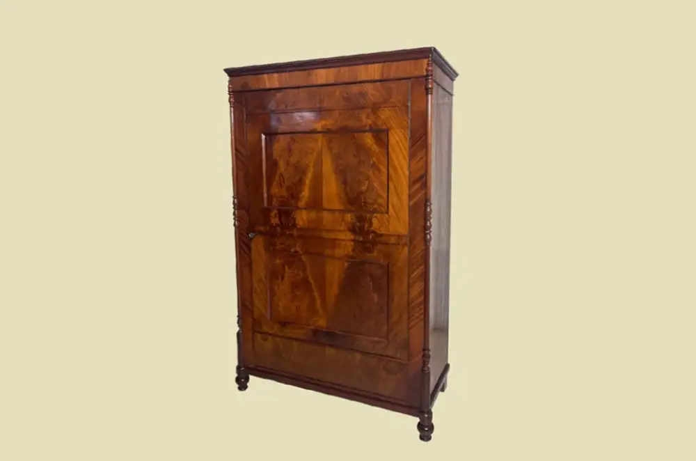 ANTIK Schrank Biedermeier VINTAGE Mahagoni Wäsche Kleiderschrank von 1820 1