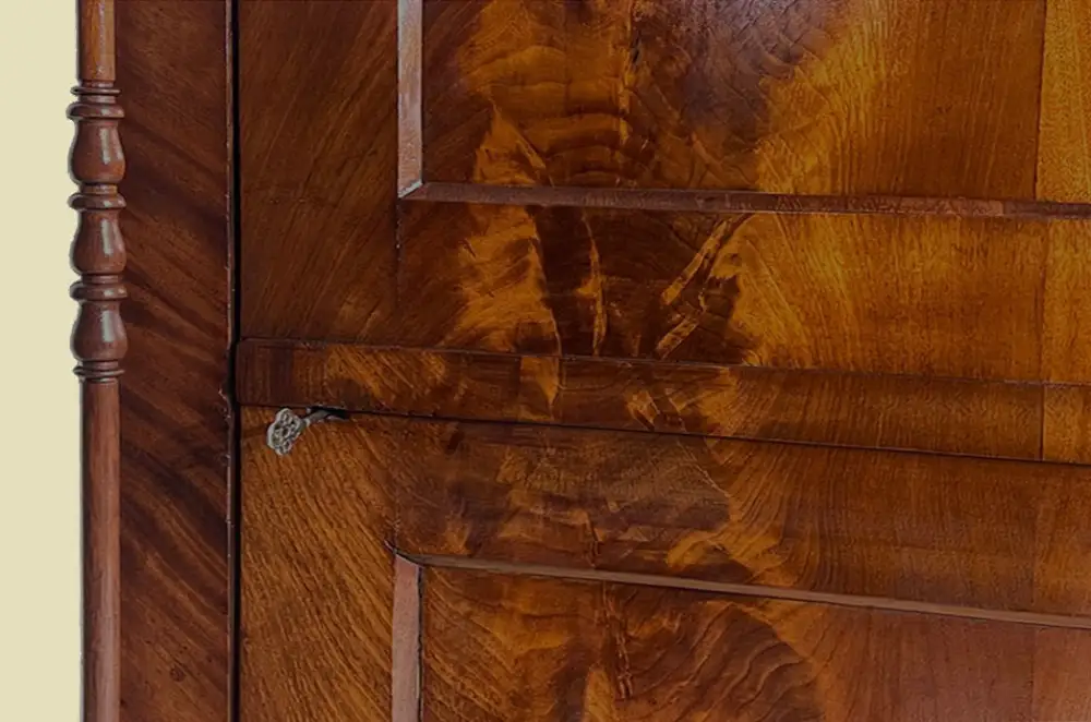 ANTIK Schrank Biedermeier VINTAGE Mahagoni Wäsche Kleiderschrank von 1820 11