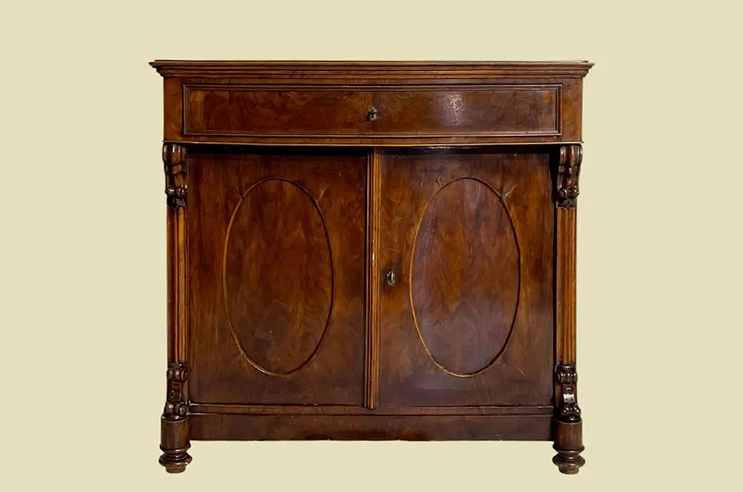 Große 90cm Kommode ANTIK Biedermeier VINTAGE Mahagoni Halbschrank von 1820