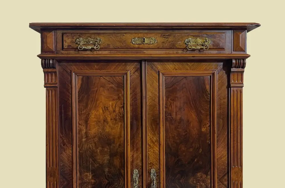Vertiko ANTIK Gründerzeit VINTAGE Nußbaum Kommode Schrank von 1880 12