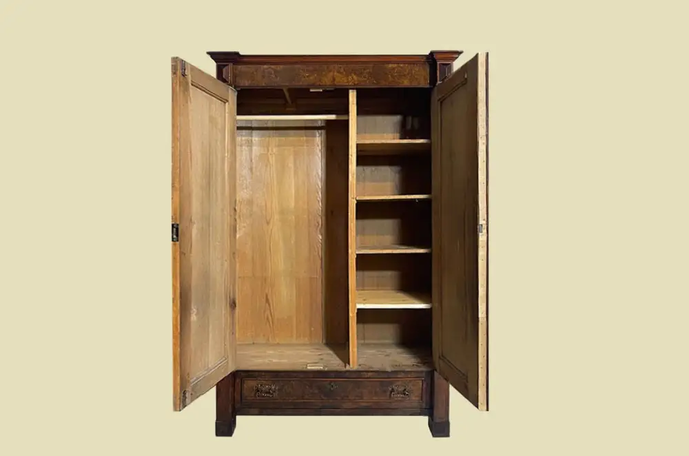 Kleiderschrank ANTIK Gründerzeit VINTAGE Nußbaum Schrank von 1880 1