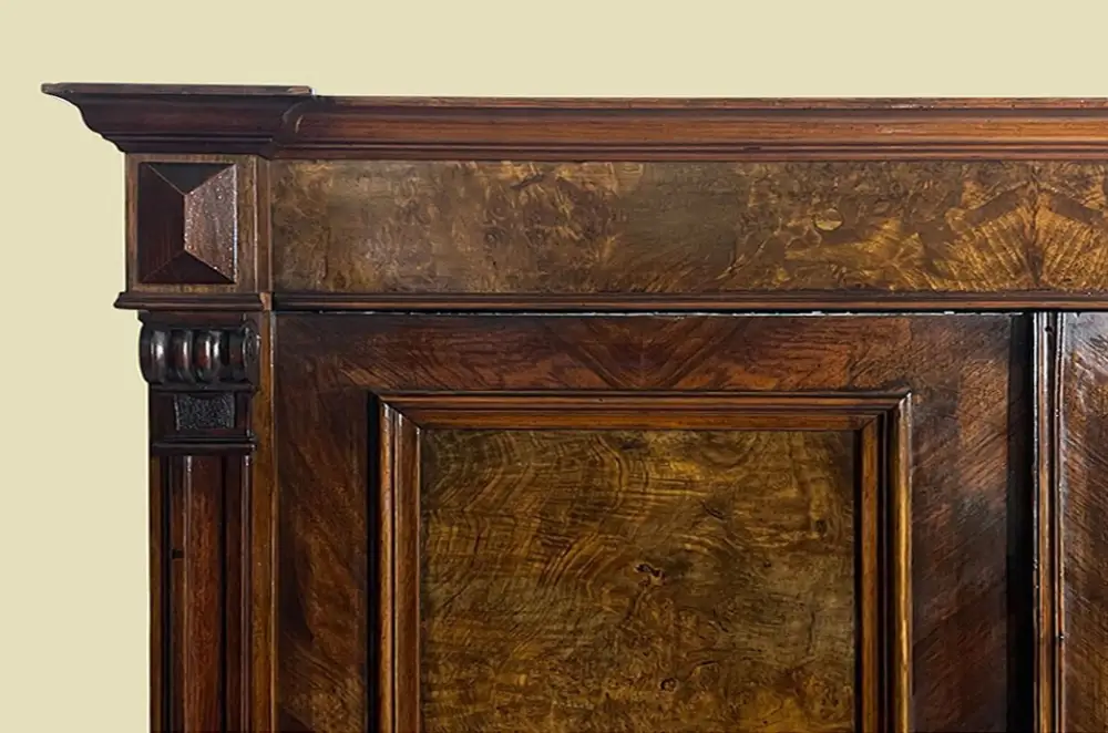 Kleiderschrank ANTIK Gründerzeit VINTAGE Nußbaum Schrank von 1880 10