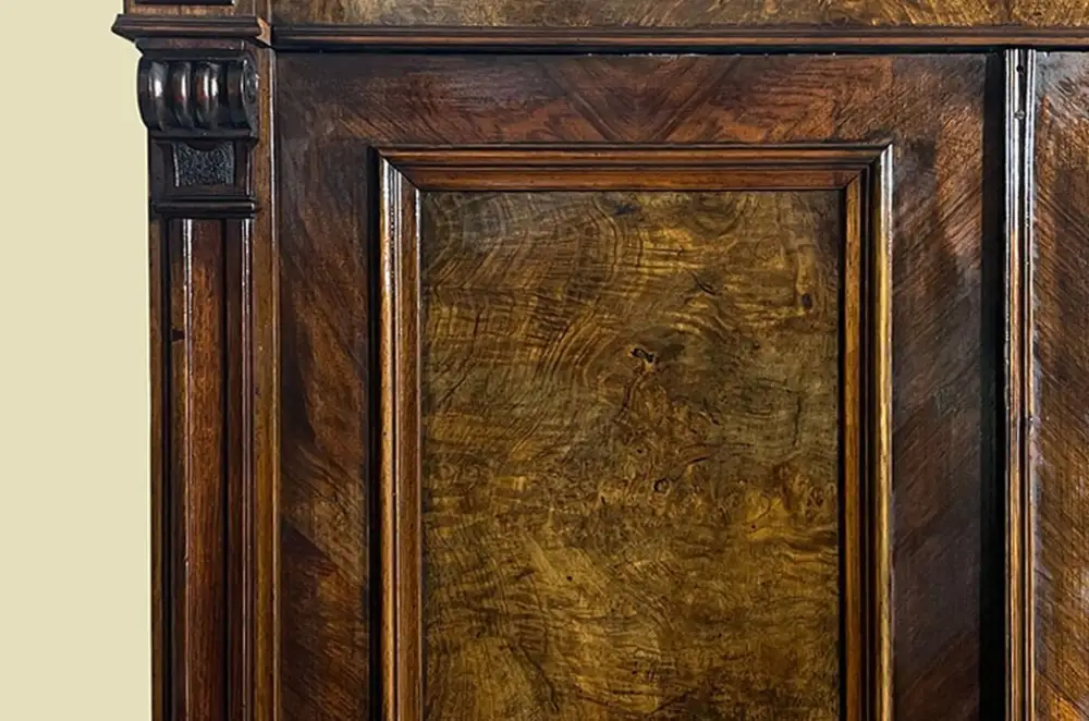 Kleiderschrank ANTIK Gründerzeit VINTAGE Nußbaum Schrank von 1880 12