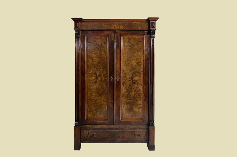 Kleiderschrank ANTIK Gründerzeit VINTAGE Nußbaum Schrank von 1880 2