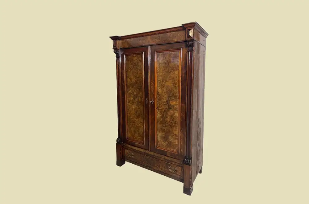 Kleiderschrank ANTIK Gründerzeit VINTAGE Nußbaum Schrank von 1880 4