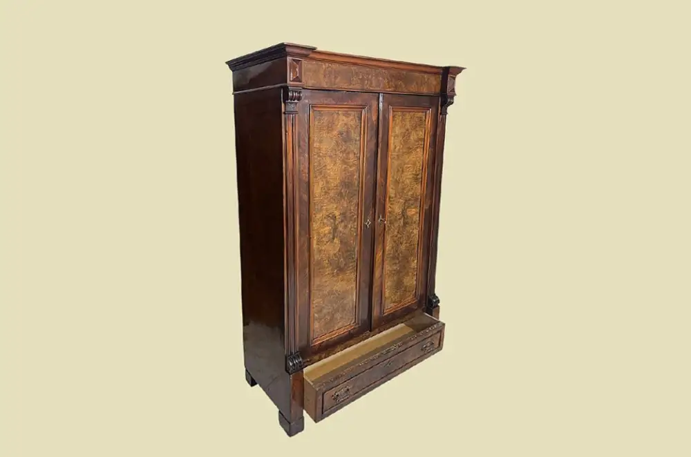 Kleiderschrank ANTIK Gründerzeit VINTAGE Nußbaum Schrank von 1880 5