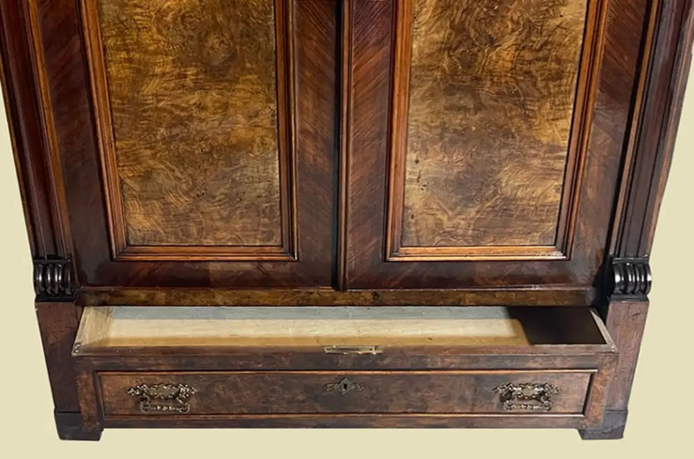 Kleiderschrank ANTIK Gründerzeit VINTAGE Nußbaum Schrank von 1880 6