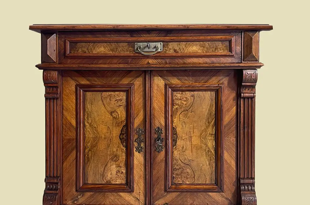 Kommode ANTIK Gründerzeit VINTAGE Nußbaum Halbschrank Schrank von 1880 11