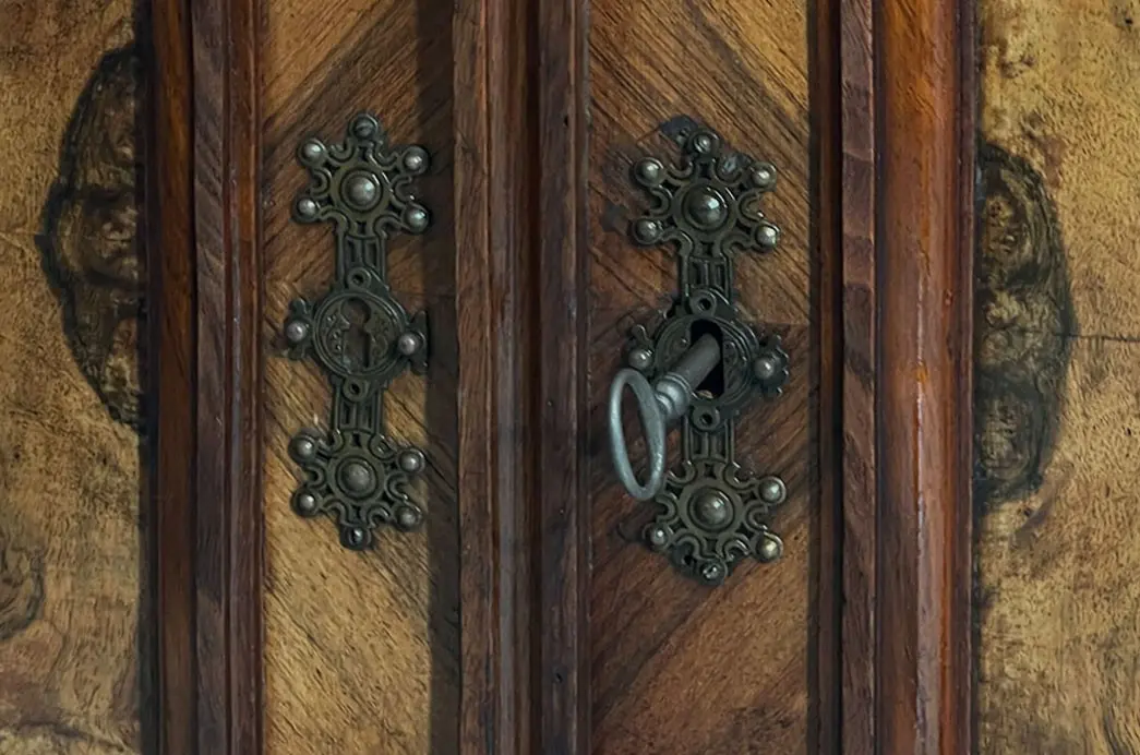 Kommode ANTIK Gründerzeit VINTAGE Nußbaum Halbschrank Schrank von 1880 12