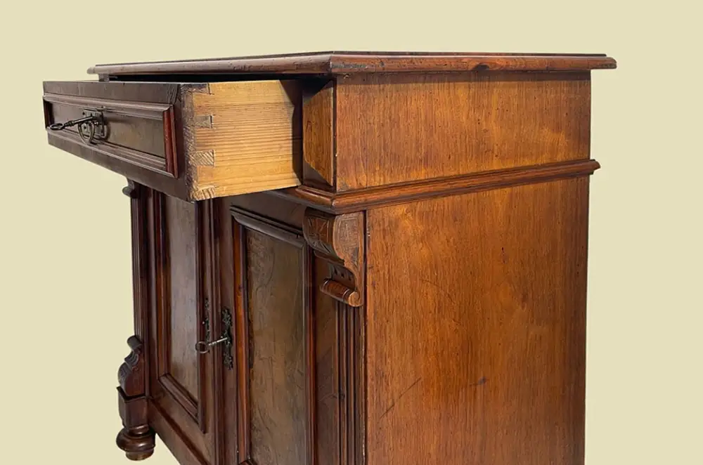 Kommode ANTIK Gründerzeit VINTAGE Nußbaum Halbschrank Schrank von 1880 6