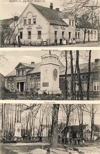 alte orig. AK Zahsow b Cottbus Kolkwitz Kriegerdenkmal Gasthaus Meyer 1926 