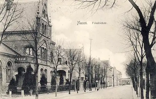 alte orig. AK Nauen b Berlin Groß Behnitz Friedrichstrasse Häuser 1912