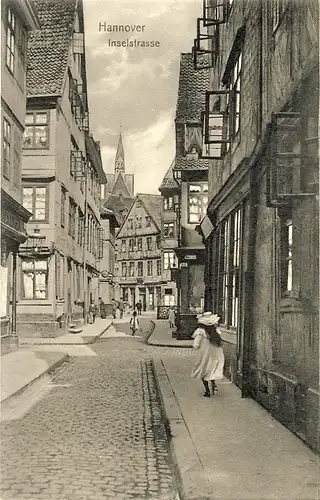 alte orig. AK Hannover Inselstrasse 1910