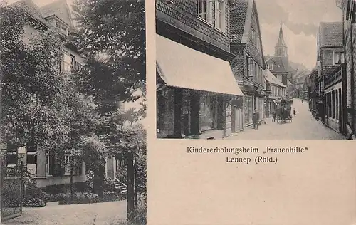 alte orig. AK Lennep Remscheid Frauenhilfe und Strasse Vorkrieg