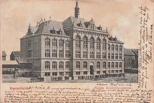 alte orig. AK Remscheid Neues Realgymnasium Schule 1903