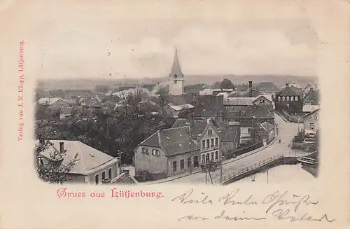 alte orig. AK Lütjenburg b Plön Hohwacht Blick auf Strasse 1899