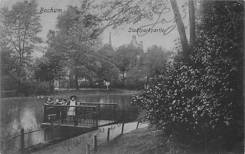 alte orig. AK Bochum Kinder Szene im Stadtpark 1909 Vorkrieg
