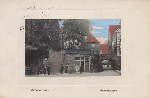 alte orig. AK Mülheim Ruhr An der Bogenstrasse 1911