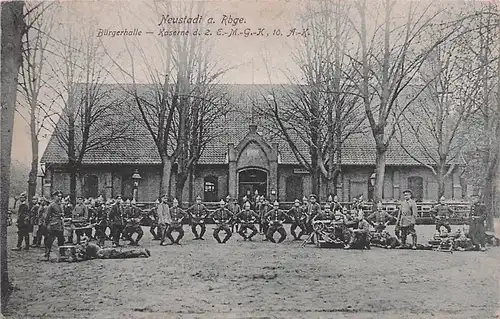 alte orig. AK Neustadt a. Rübenberge b Garbsen Kasernen Bürgerhalle Soldaten Militär 1917 Vorkrieg