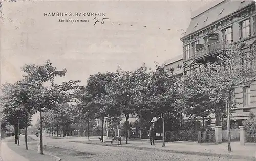 alte orig. AK Hamburg Barmbeck Steilshooperstrasse 75 Haus 1914 Vorkrieg