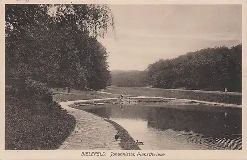 alte orig. AK Bielefeld Planschwiese Freibad Johannistal  1926 Vorkrieg