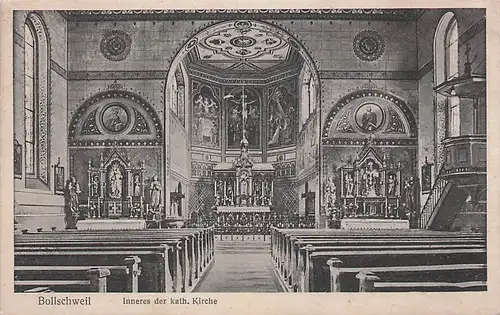 alte orig. AK Bollschweil b Freiburg Sölden Ebringen Kirche Innenansicht 1935 Vorkrieg