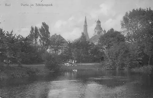 alte orig. AK Kiel Partie im Schützenpark 1919 Vorkrieg